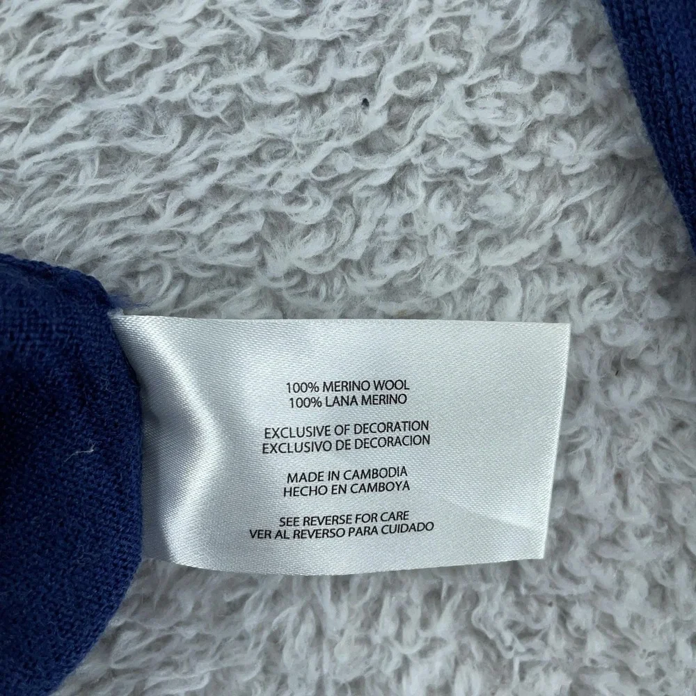Banana Republic Sweater Mens Medium Blue 100%‎ Merino Wool Crewneck Lightweight